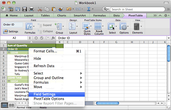 Manual Pivot Table On Mac Excel 2008